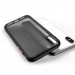 Wholesale iPhone XR Slim Matte Hybrid Bumper Case (Black Red)